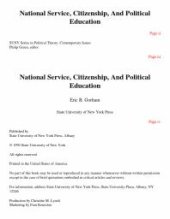 book National Service, Citizenship, and Political Education