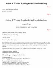 book Voices of Women Aspiring to the Superintendency