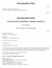 book Educating Black Males : Critical Lessons in Schooling, Community, and Power