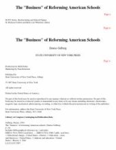 book The Business of Reforming American Schools