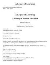 book A Legacy of Learning : A History of Western Education