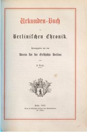 book Urkundenbuch zur Berlinischen Chronik