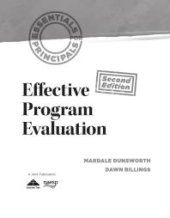 book Effective Program Evaluation