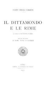 book Il Dittamondo e le Rime : Volume secondo : Le Rime - Nota filologica