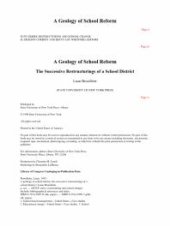 book A Geology of School Reform : The Successive Restructurings of a School District