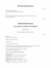 book Self and School Success : Voices and Lore of Inner-City Students