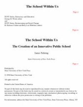 book The School Within Us : The Creation of an Innovative Public School