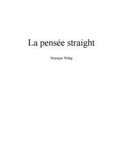 book La pensée straight