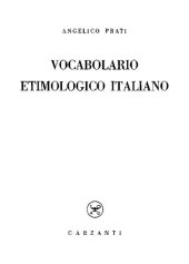 book Vocabolario etimologico italiano