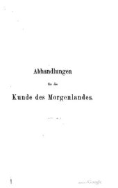 book Abhandlungen für die Kunde des Morgenlandes