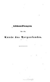 book Abhandlungen für die Kunde des Morgenlandes