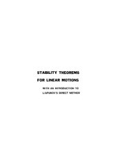 book Stability Theorems For Linear Motions: With An Introduction To Liapunov's Direct Method