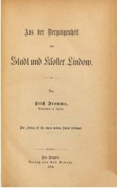 book Aus der Vergangenheit von Stadt und Kloster Lindow