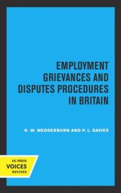 book Employment Grievances and Disputes Procedures in Britain