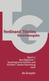 book Gesamtausgabe (TG). Band 17 1926: Das Eigentum – Soziologische Studien und Kritiken 
Sammlung II