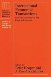 book International Economic Transactions: Issues in Measurement and Empirical Research