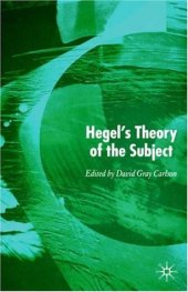 book Hegel's Theory of the Subject