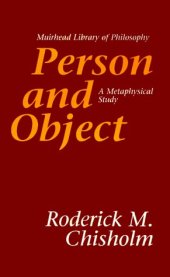 book Person and Object: A Metaphysical Study 