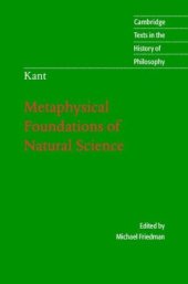 book Kant: Metaphysical Foundations of Natural Science 