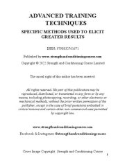 book Advanced training techniques: specific methods used to elicit greater results