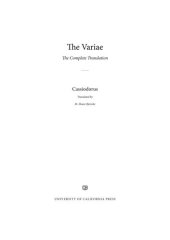 book The Variae: The Complete Translation (The Joan Palevsky Imprint in Classical Literature)