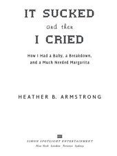 book It Sucked and Then I Cried: How I Had a Baby, a Breakdown, and a Much Needed Margarita