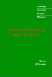 book Classic and Romantic German Aesthetics 