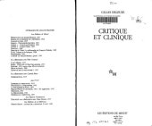 book Critique et clinique 