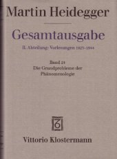 book Die Grundprobleme der Phänomenologie (Sommersemester 1927)