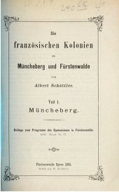 book Die französischen Kolonien zu Müncheberg und Fürstenwalde