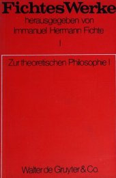 book Fichtes Werke. Band I. Zur theoretischen Philosophie I