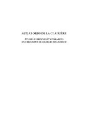 book Aux abords de la clairière: études indiennes et comparées en l'honneur de Charles Malamoud