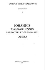 book Iohannes Caesariensis: Opera quae supersunt