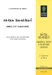 book RÃ-TXA HU-NI-KU-I - Gramática, textos e vocabulário Caxinauás (A Língua dos Caxinauás, do rio Ibuaçu, afluente do Muru)