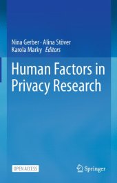 book Human Factors In Privacy Research