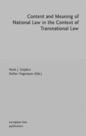 book Content and Meaning of National Law in the Context of Transnational Law