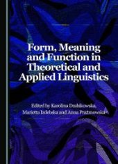 book Form, Meaning and Function in Theoretical and Applied Linguistics