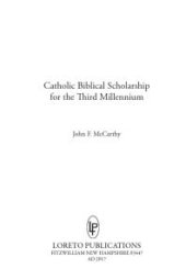 book Catholic Biblical Scholarship for the Third Millennium