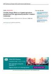 book Climate change effects on irrigated agriculture: perspectives from agricultural producers in eastern Uzbekistan