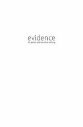 book Evidence for Policy & Decision-Making : A Practical Guide