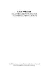 book Back to Basics : Breakthrough Proposals for the Australian Environment