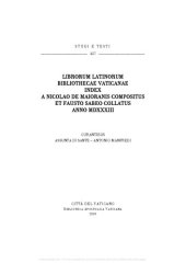 book Librorum latinorum bibliothecae vaticanae index a Nicolao de Maioranis compositus et Fausto Sabeo collatus anno MDXXXIII