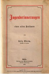 book Jugenderinnerungen eines alten Berliners