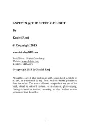 book Aspects @ The speed of light