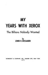 book My Years With Xerox: The Billions Nobody Wanted