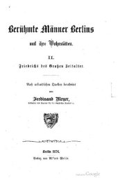 book Berühmte Männer Berlins und ihre Wohnstätten / Friedrichs des Großen Zeitalter