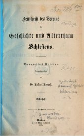 book Zeitschrift des Vereins für Geschichte und Alterthum Schlesiens