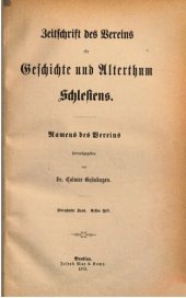 book Zeitschrift des Vereins für Geschichte und Alterthum Schlesiens