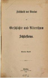 book Zeitschrift des Vereins für Geschichte und Alterthum Schlesiens