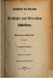 book Zeitschrift des Vereins für Geschichte und Alterthum Schlesiens